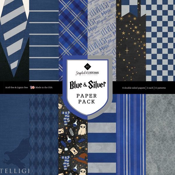 Blue &amp; Silver Paper Pack 12x12 Paper Pack