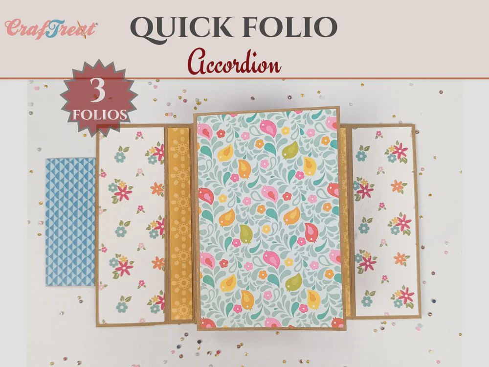 Craftreat Scrapbook Blank Quick Folio - Accordion - Black, Kraft and White