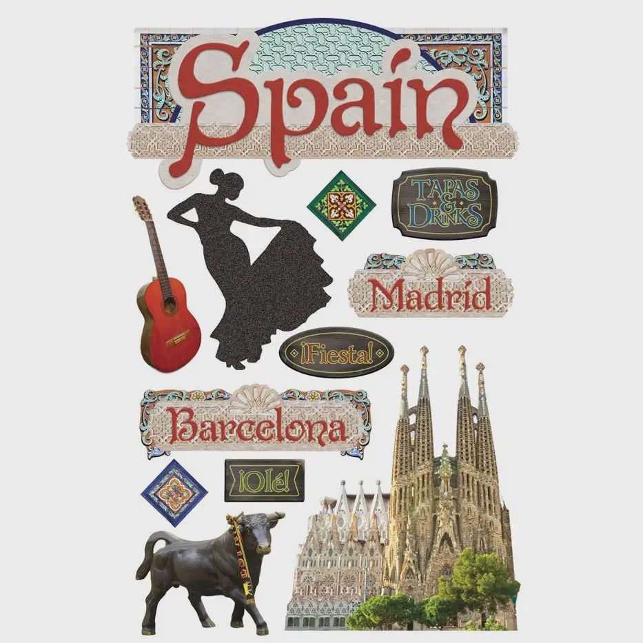 Spain Dimensional Stickers