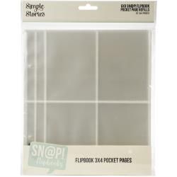 Simple Stories Sn@p! Pocket Pages For 6&quot;X8&quot; Flipbooks 10/Pkg (1) 4&quot;X6&quot; &amp; (2) 3&quot;X4&quot; Pockets
