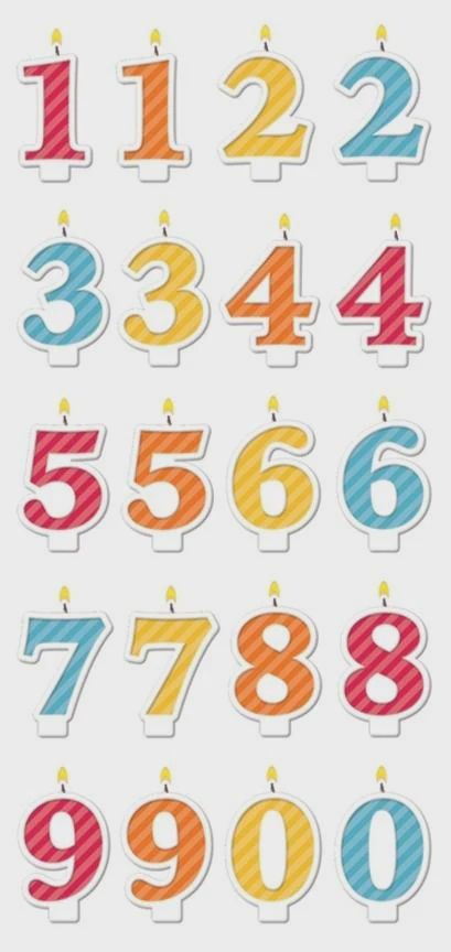 Puffy Stickers - Numbered Candles