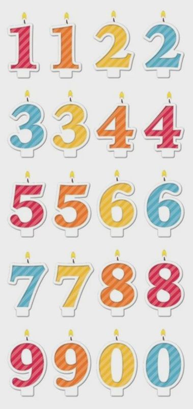 Puffy Stickers - Numbered Candles