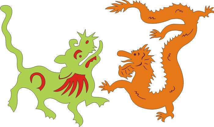 Chinese Dragons, Set of 2