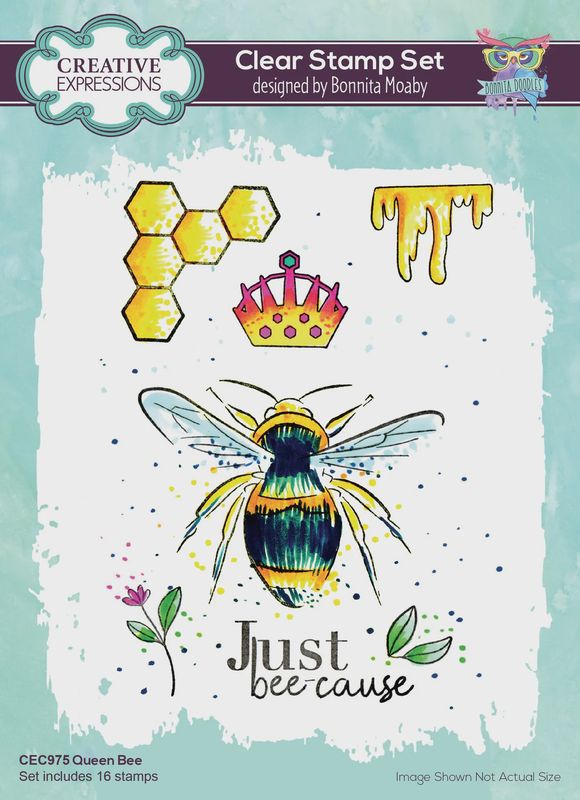 Creative Expressions Bonnita Moaby Queen Bee A5 Clear Stamp Set