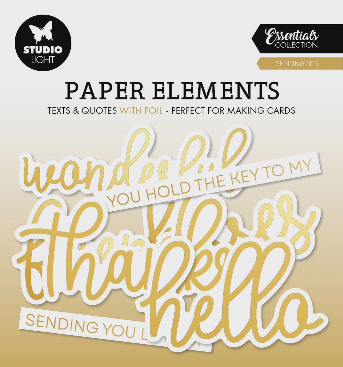SL Paper Elements Sentiments Gold Foil Essentials 140x150x5mm 35 PC nr.07