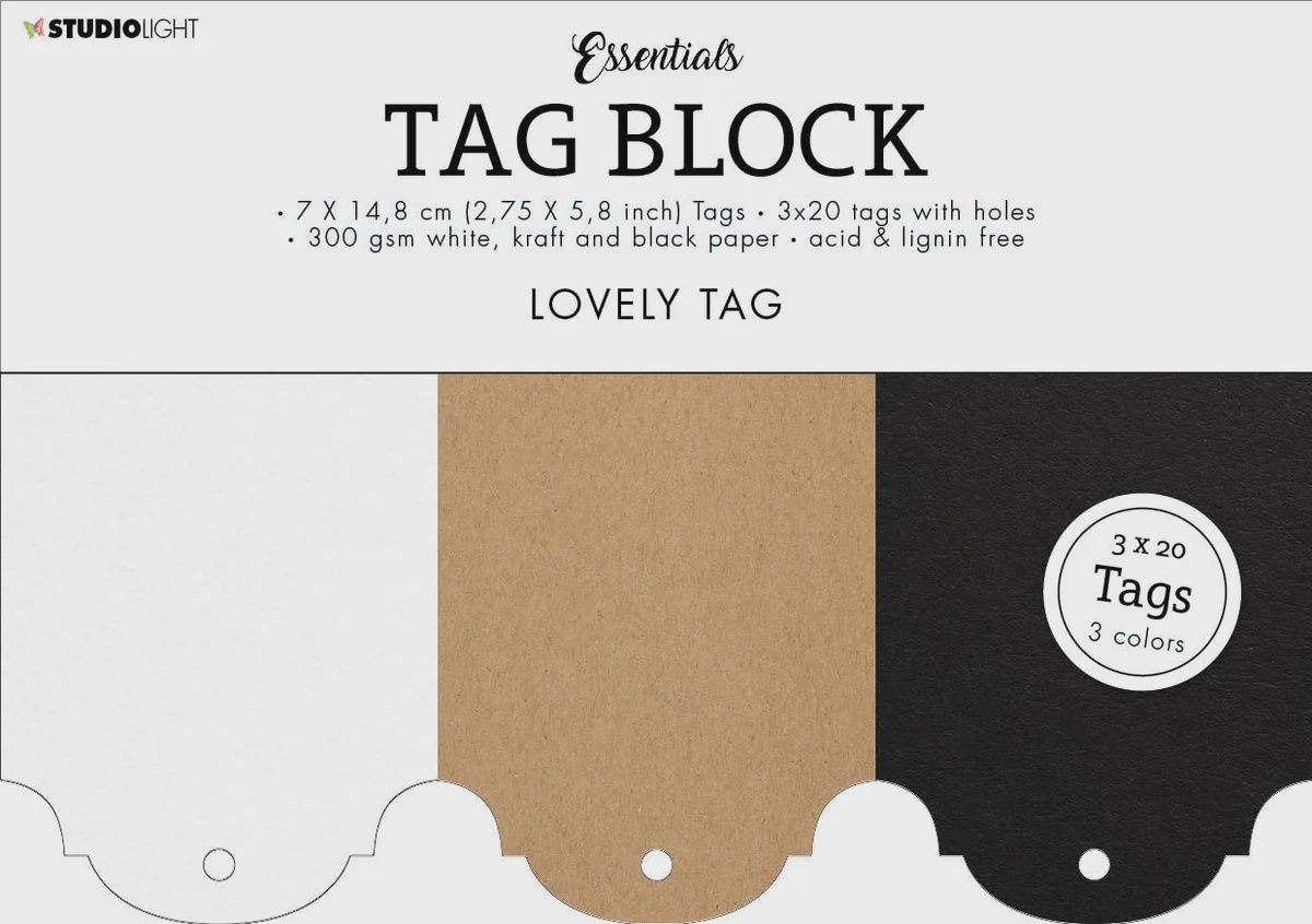 SL Tag Block Lovely Tag Essentials 148x210x8mm 60 Tags nr.05