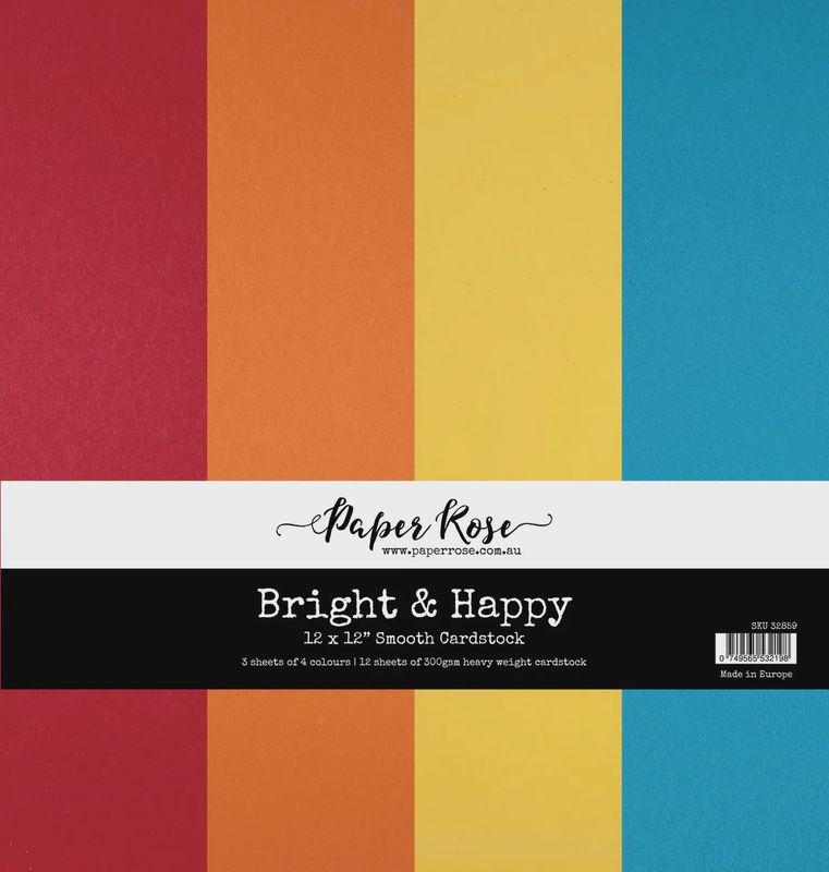 Bright &amp; Happy Assorted Smooth Cardstock 12x12&quot; 12 sheets