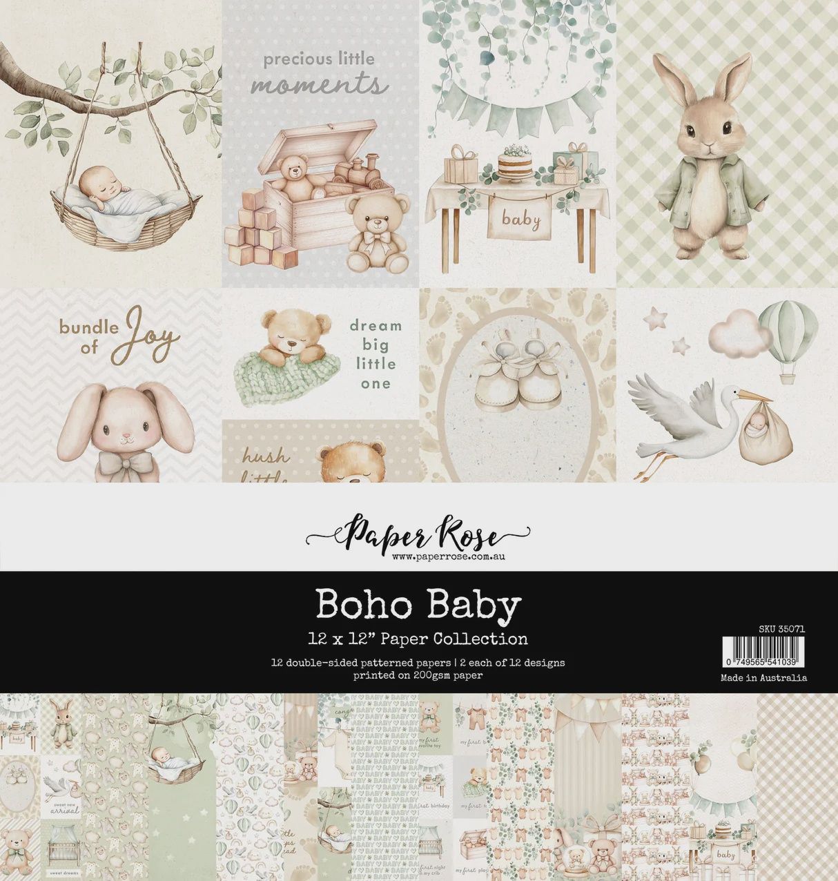 Boho Baby 12x12 Paper Collection