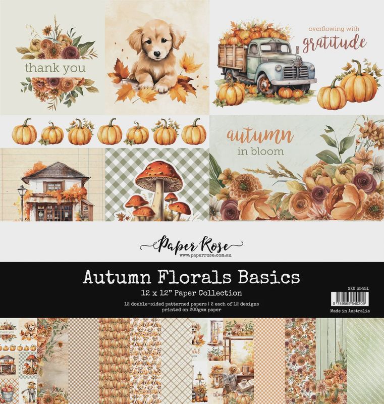 Autumn Florals Basics 12x12 Paper Collection