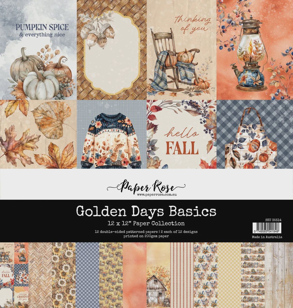 Golden Days Basics 12x12 Paper Collection