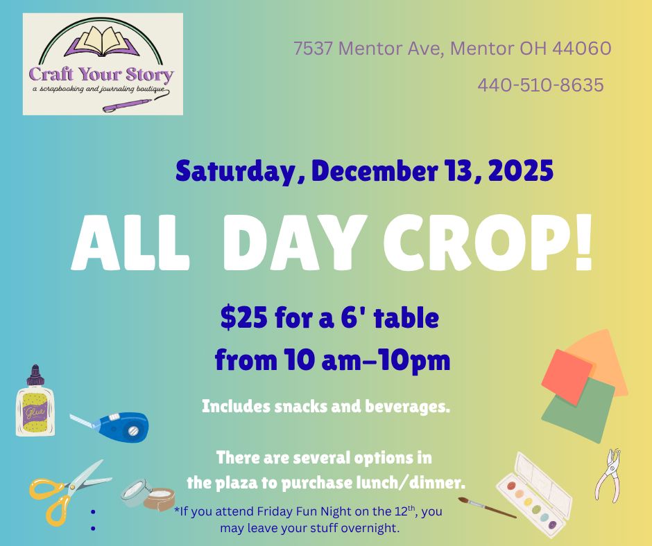 58.  All Day Crop! Saturday, December 13, 2025