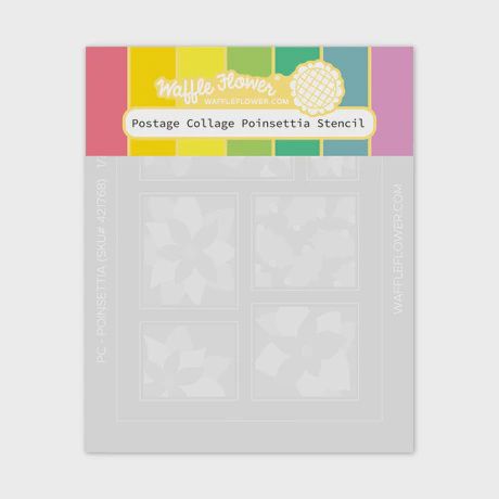 Postage Collage Poinsettia Stencil