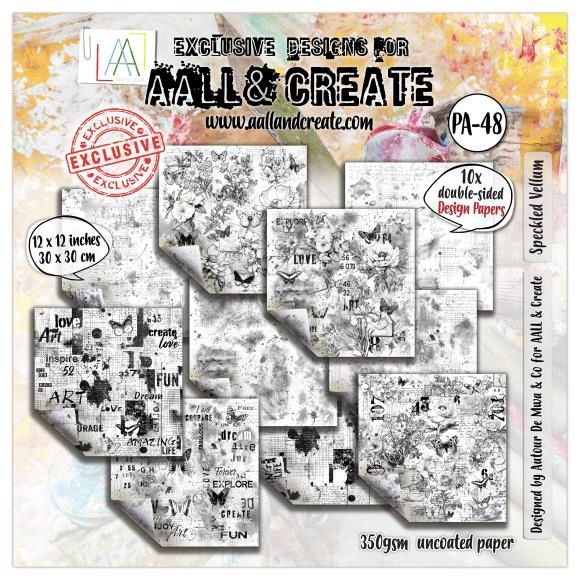 AALL And Create Design Double-Sided Cardstock 12&quot;X12&quot; Speckled Vellum