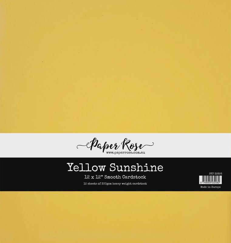 Yellow Sunshine Smooth Cardstock 12x12&quot; 12 sheets