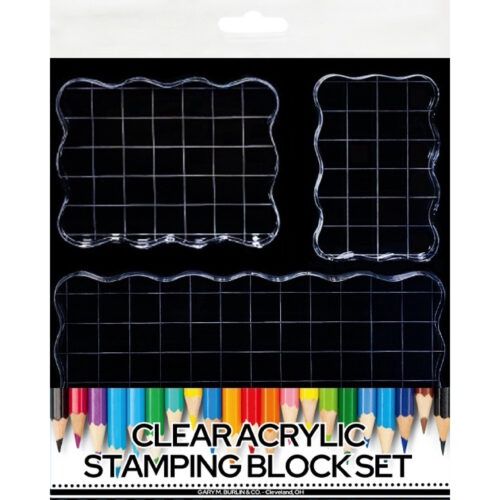 Gary Burlin – Clear Acrylic Stamping Block – Set – Large (3 Pieces)