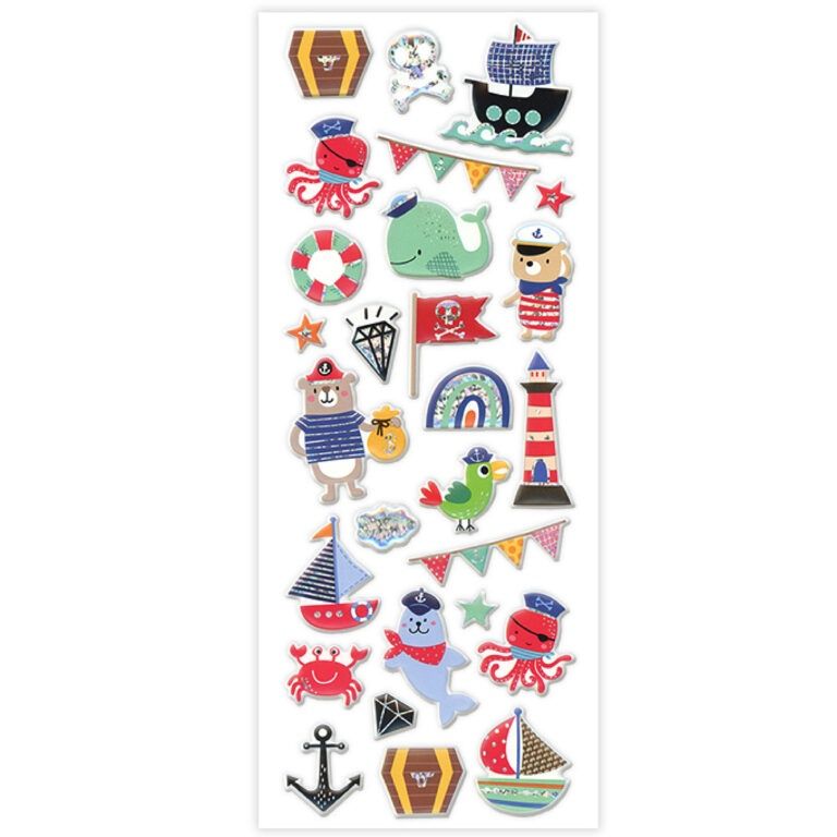 MultiCraft – Forever in Time – Puffy Foil Stickers – Sea Pirate