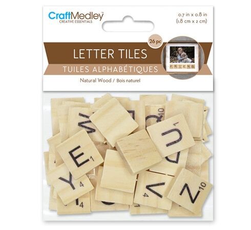MultiCraft – CraftMedley – Letter Tiles – Natural (26 Pieces)