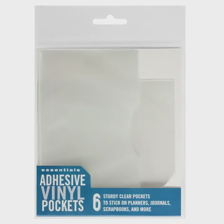 Adhesive Vinyl Pockets For Journals and Planners