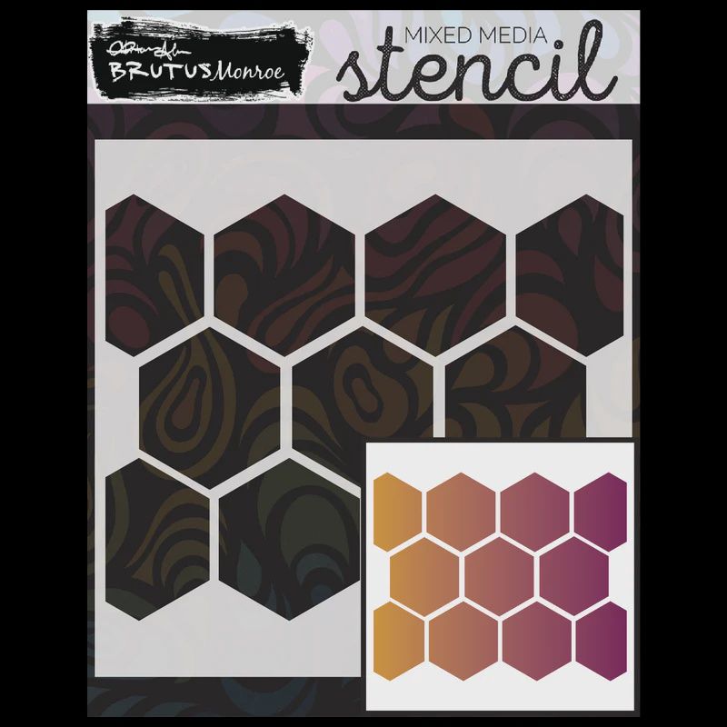 Hexagon Basics | Mixed Media Stencil