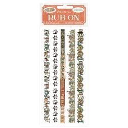 Stamperia Furry Friends Rub-On 4"X8.5" Stripes