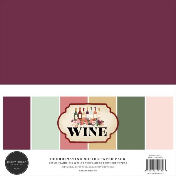 Carta Bella Solids Collection Kit 12"X12" WINE