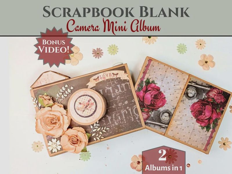 CrafTreat Scrapbook Blanks - Matchbox Camera - Black &amp; Kraft Color