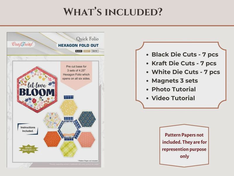 Craftreat Scrapbook Blank Quick Folio - Hexagon Fold Out