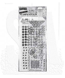 Tim Holtz Mixed-Media Stamps &amp; Stencil Set: Mini Media Marks
