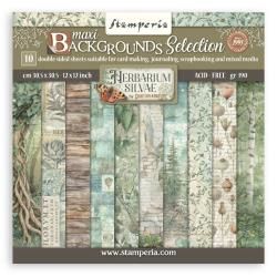 Stamperia Backgrounds Double-Sided Paper Pad 12"X12" 10/Pkg Herbarium Silvae