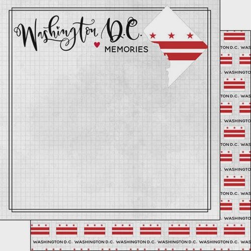 Washington DC Adventure Flag 12 x 12 Double Sided Paper