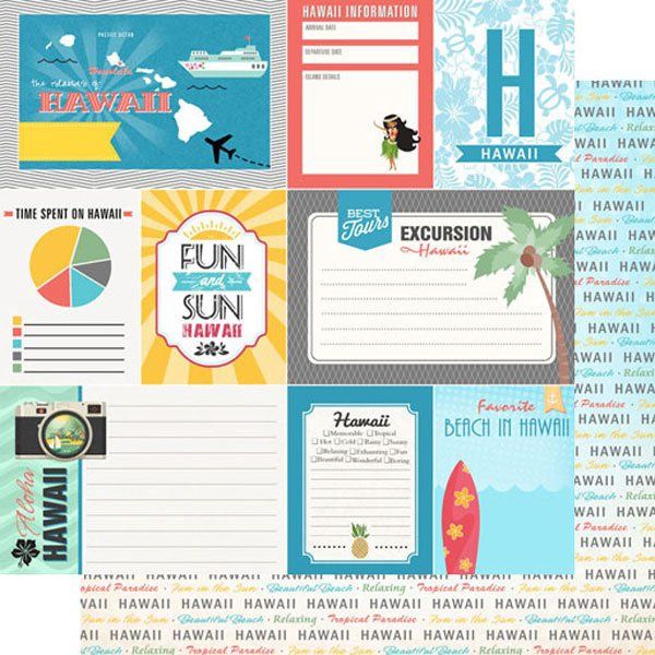 Hawaii DOuble-Sided Tropical Journal 12x12 Paper