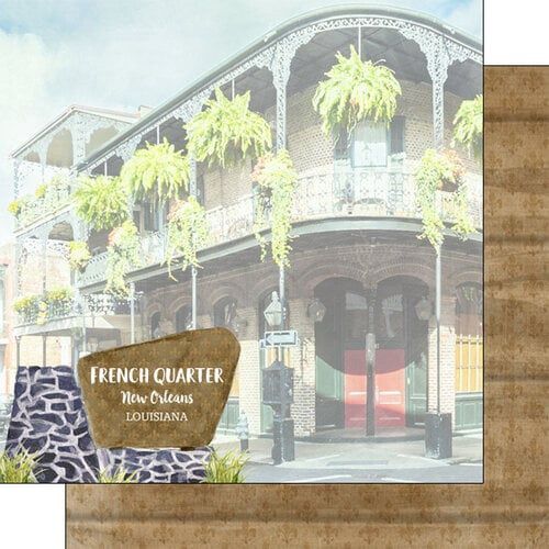 French Quarter New Orleans 12 x 12 Double Sided Paper