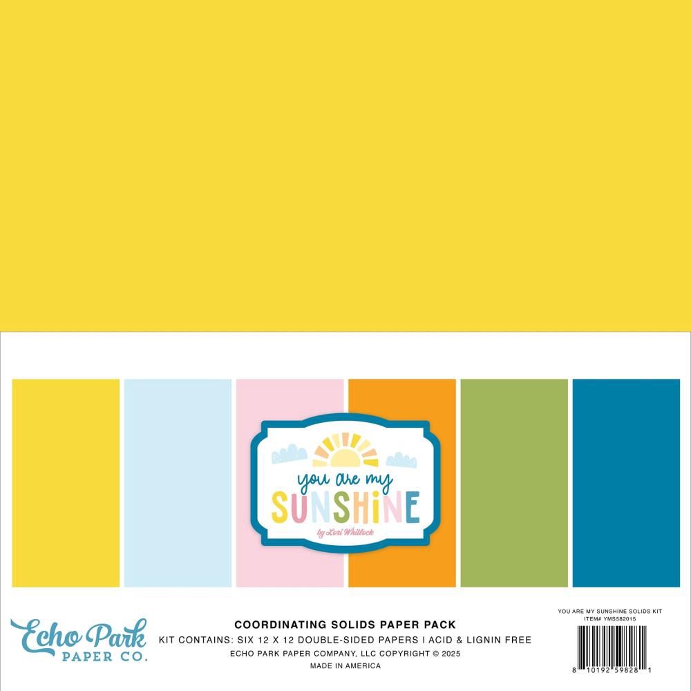 Echo Park Solids Collection Kit 12"X12" You Are My Sunshine