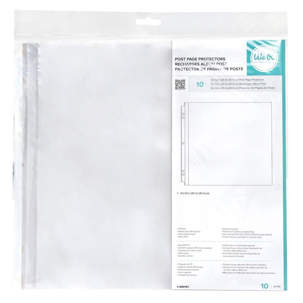 We R Post Bound Photo Sleeves 12"X12" 10/Pkg Full Page