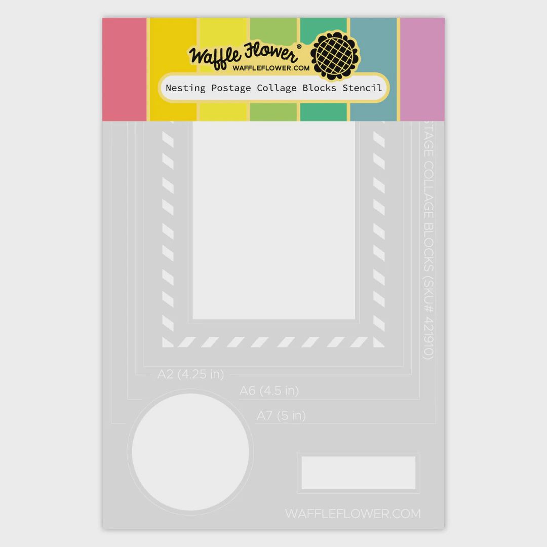 Nesting Postage Collage Blocks Stencil