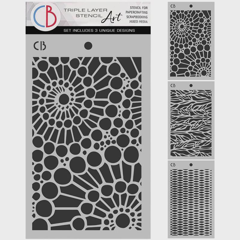 An Artist Journey Stencil Mix 5"X8"– Triple Layer Set (3 Unique Designs)