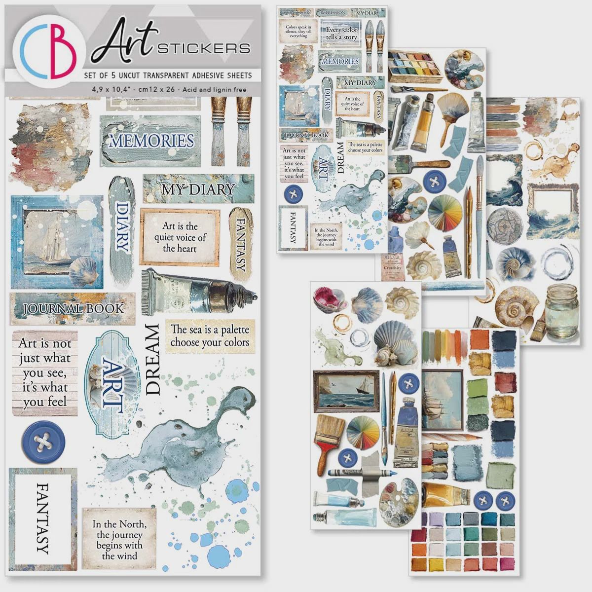 An Artist Journey Transparent Adhesive Sheets 5/Pkg