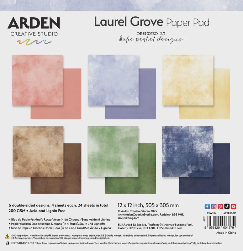 Arden Creative Studio Laurel Grove Solids 12in x 12in Paper Pad