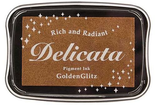 Tsukineko – Delicata – Metallic Pigment Ink – Pad – Golden Glitz