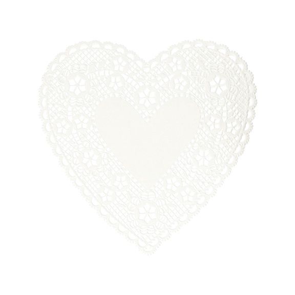 Royal Lace – Doilies – White Heart (4″)