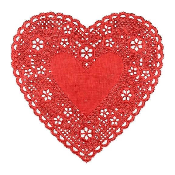 Royal Lace – Doilies – Red Foil Heart (6″)