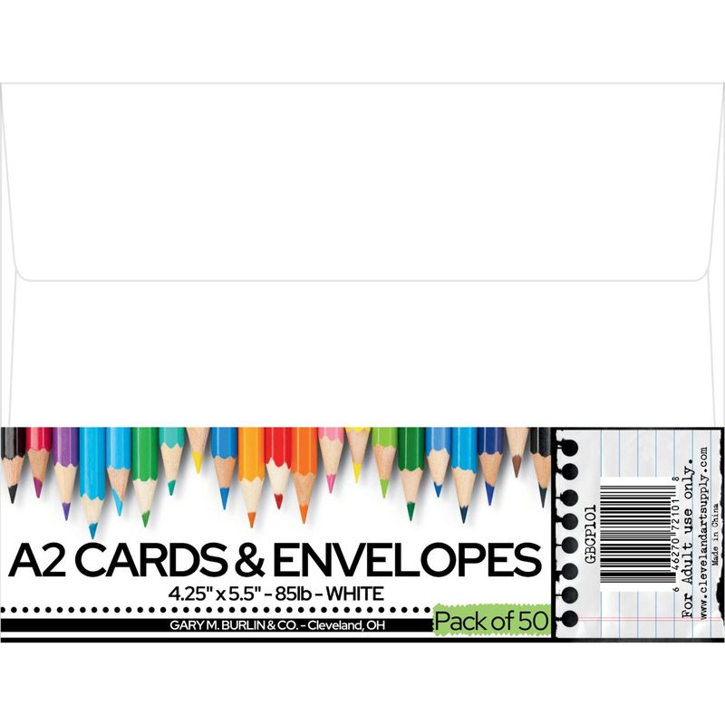 Gary Burlin – A2 – Cards &amp; Envelopes – White (50 Pieces)