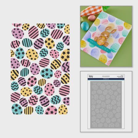 Ornate Eggs 3D Embossing Folder and Layered Stencil by Simon Hurley