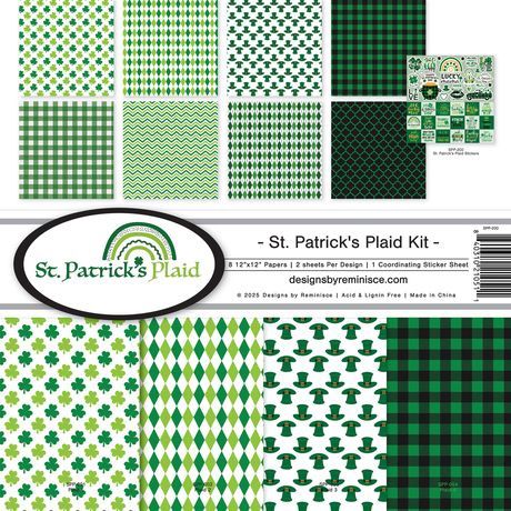 Reminisce Collection Kit 12"X12" St. Patrick's Plaid