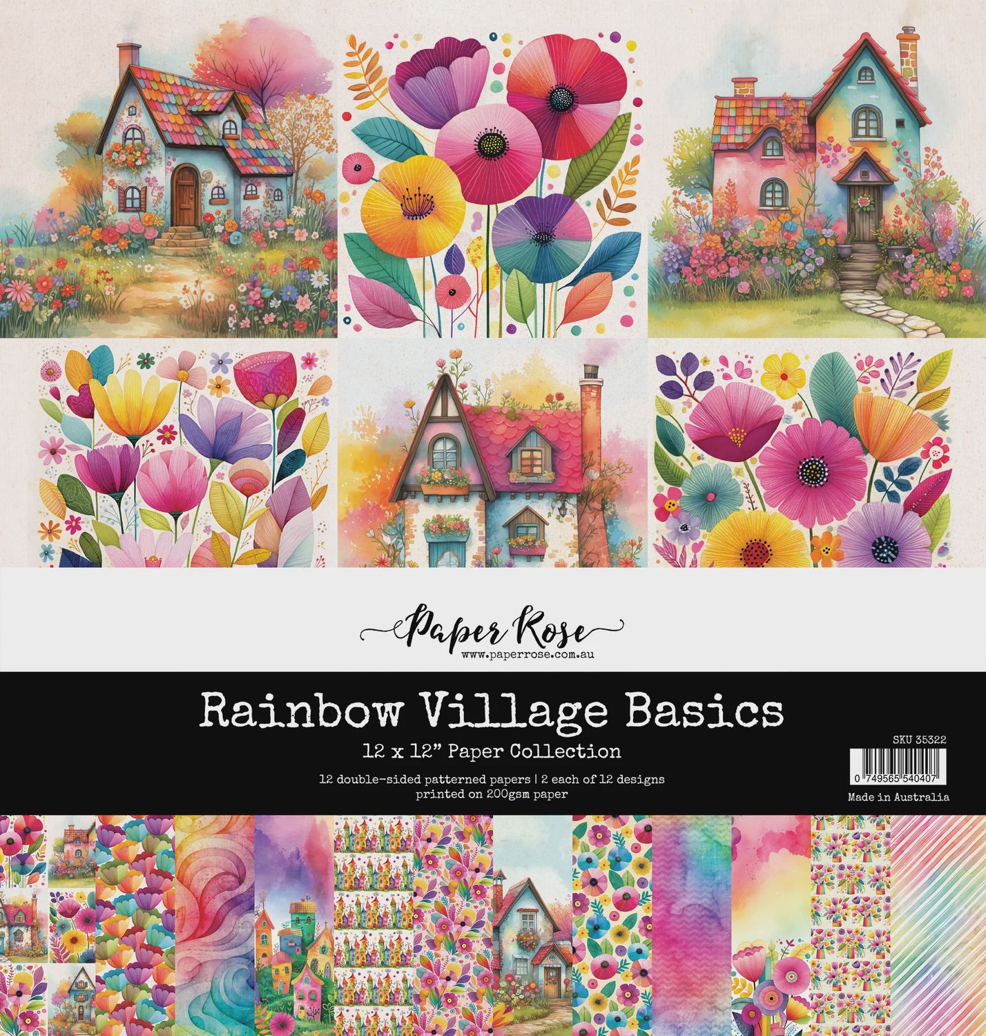 Rainbow Village Basics 12x12 Paper Collection