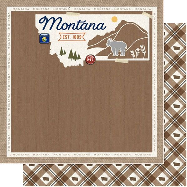 Montana Natural Craft Map Paper 12x12