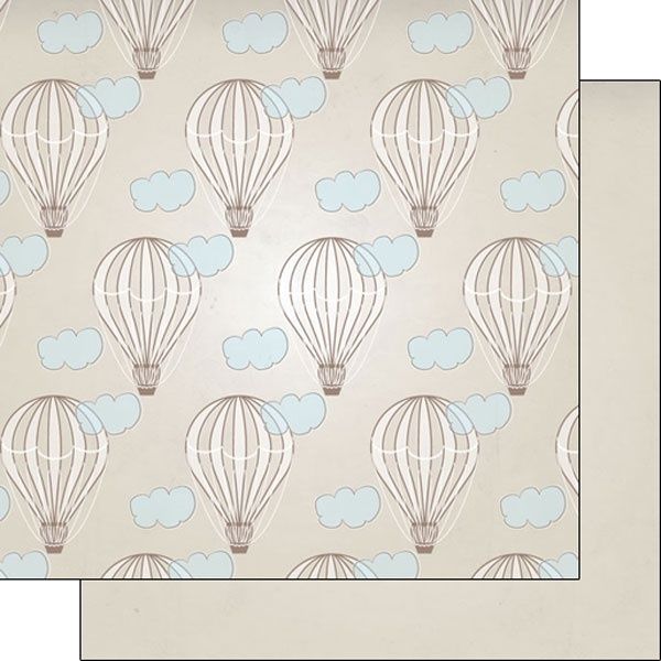 Hot Air Balloons Tan Paper 12x12