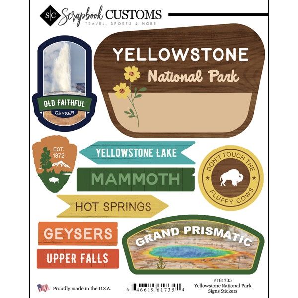 Yellowstone National Park Signs Stickers