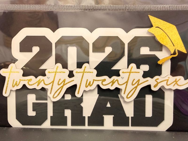 2026 Grad Year Black &amp; Gold Laser