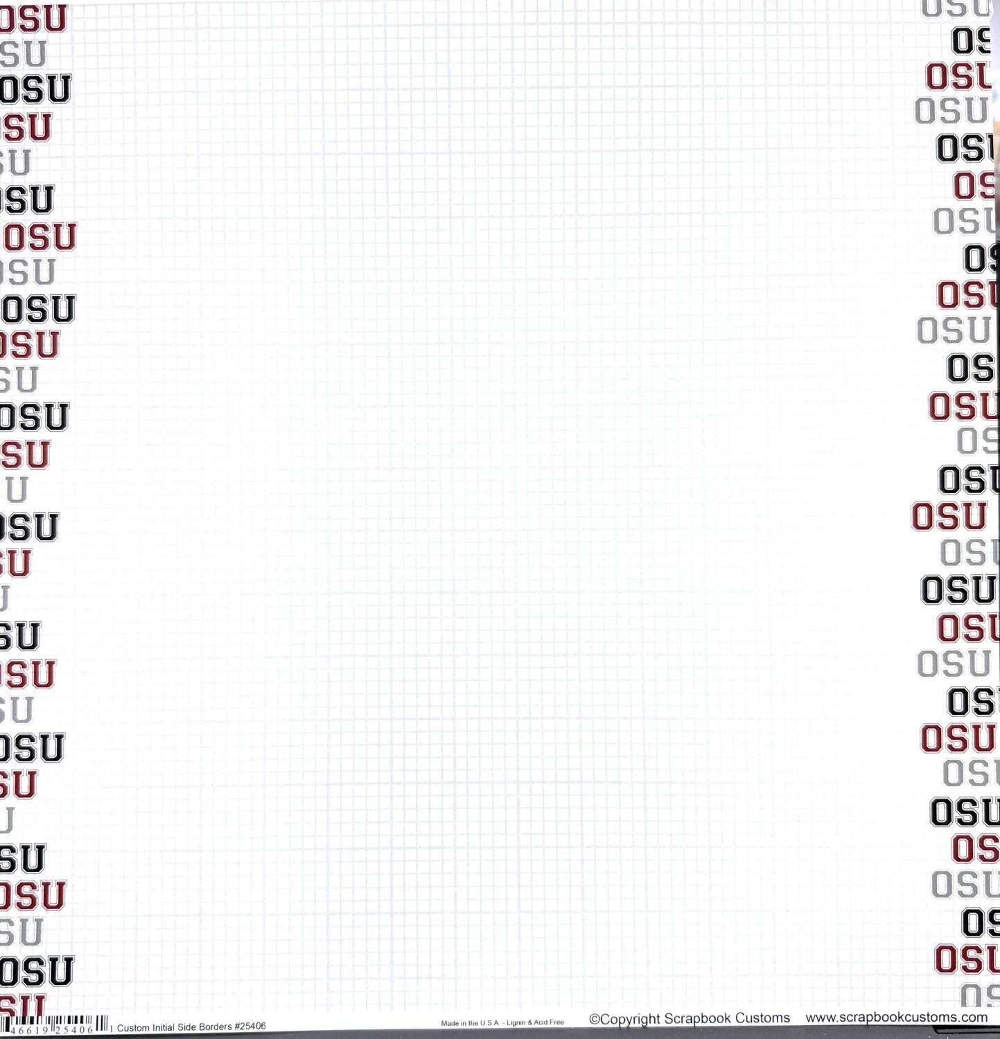 OSU Initial Side Borders Custom Paper